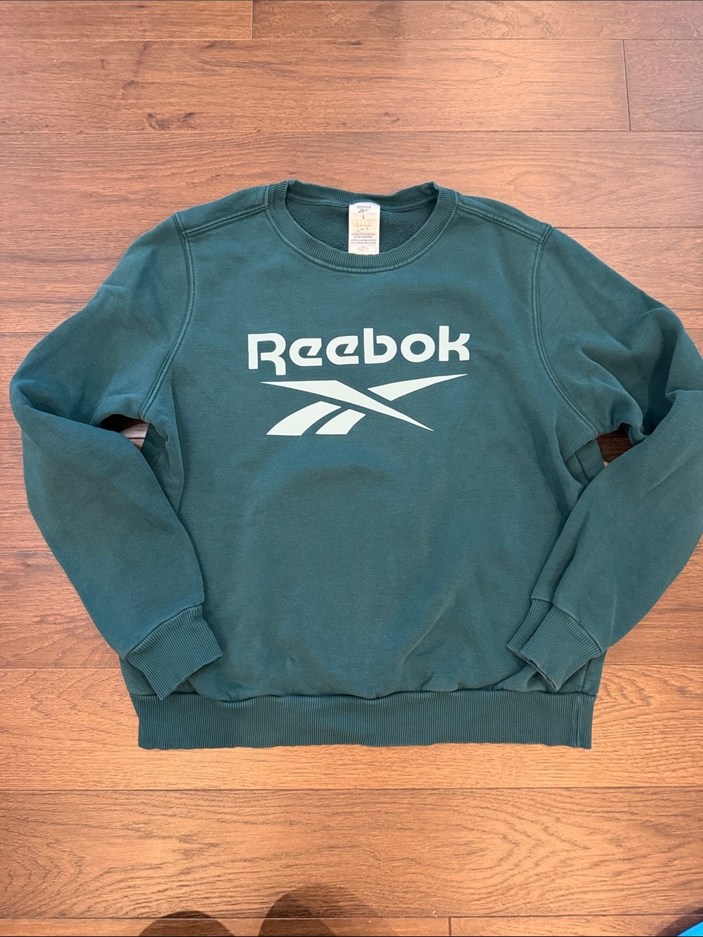 Reebok Emerald Green Fleece Crewneck Sweatshirt Size Large - C76